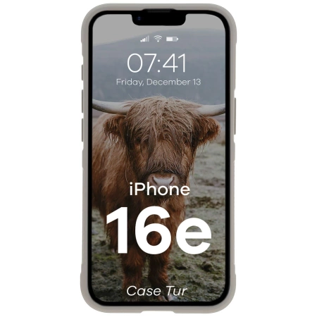 Pancerne etui Bizon Case Tur do iPhone 16e, jasnoszare