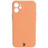 Etui Bizon Case Silicone Magnetic Sq do Apple iPhone 12 Mini, marchewkowe
