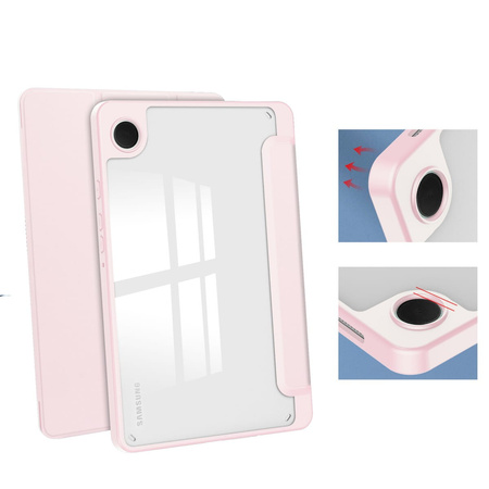 Etui Bizon Case Tab Clear Matt do Samsung Galaxy Tab A9, jasnoróżowe