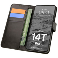 Etui z klapką Bizon Case Pocket do Xiaomi 14T Pro, czarne
