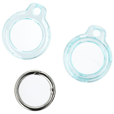 Etui Bizon Case Locator Keychain do Apple AirTag, przezroczysto-miętowe