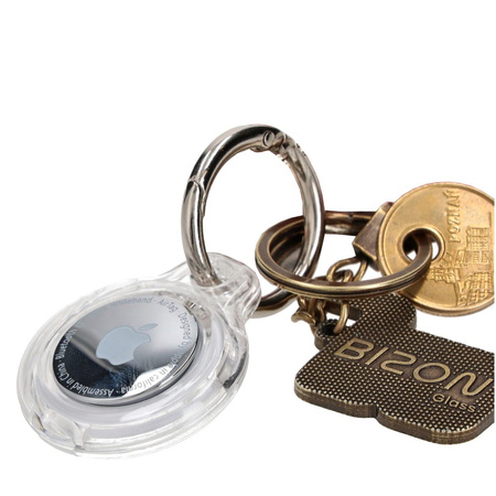 Etui Bizon Case Locator Keychain do Apple AirTag, przezroczyste