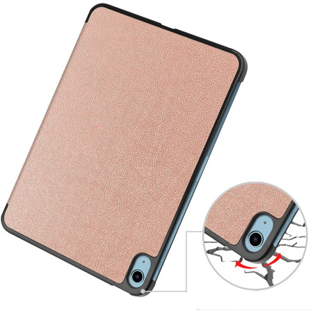 Etui Bizon Case Tab Croc do Apple iPad 10 10.9 2022, różowozłote