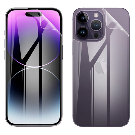 Folia hydrożelowa na tył i przód Bizon Glass Hydrogel, iPhone 14 Pro