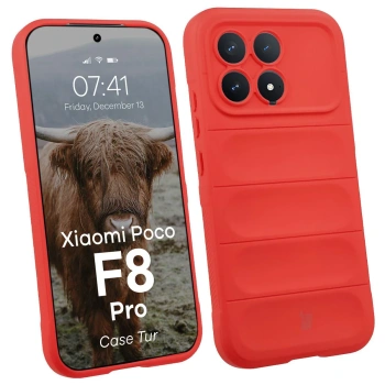 Pancerne etui Bizon Case Tur do Xiaomi POCO F8 Pro, czerwone