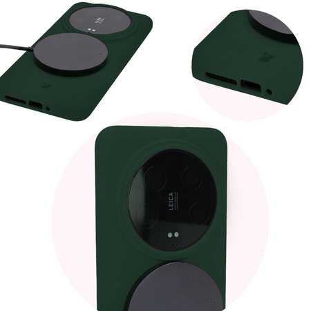 Etui silikonowe Bizon Soft Case do Xiaomi 14 Ultra, ciemnozielone