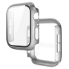 Etui ze szkłem do zegarka Bizon Case Watch Adamo do Apple Watch SE 3 / SE 2 / SE / 6 / 5 / 4 (40 mm), matowe srebrne