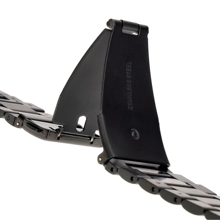 Pasek ze stali nierdzewnej Bizon Strap Watch Aura do Apple Watch 44/45/46/49 mm, czarny