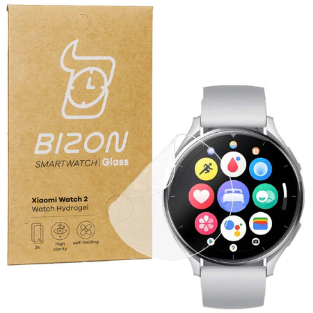 Folia hydrożelowa na ekran Bizon Glass Watch Hydrogel Duo do Xiaomi Watch 2, 2 sztuki