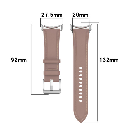 Skórzany pasek Bizon Strap Watch Casual 41 mm do Pixel Watch 3/Watch 2/Watch 1, różowy