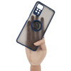 Etui z uchwytem na palec Bizon Case Hybrid Ring do Xiaomi Redmi Note 11 Pro / Pro 5G, przydymione z granatową ramką