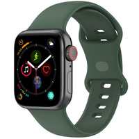 Pasek Bizon Strap Watch Silicone S do Apple Watch 44/45/46/49 mm, ciemnozielony