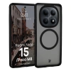 Etui z pierścieniem magnetycznym Bizon Case MatteO do Xiaomi Redmi Note 15 4G / 5G / POCO M8 5G, przydymione-czarne