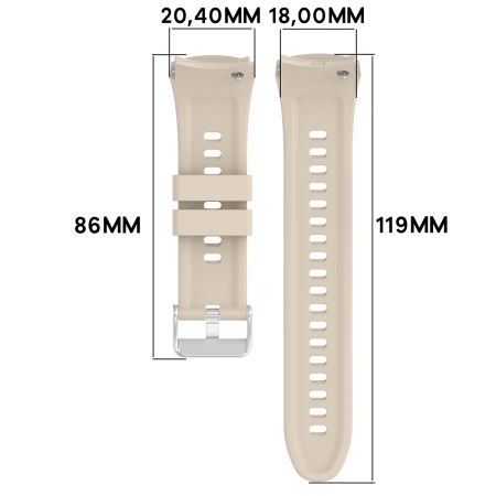 Silikonowy pasek Bizon Strap Watch Silicone T do Huawei Watch 5 42 mm, beżowy