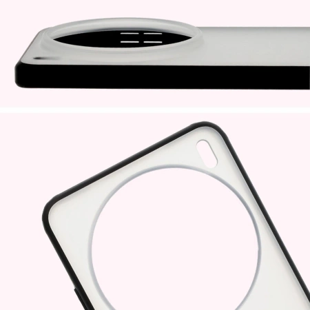 Etui Bizon Case Angelo do Vivo X200 Pro, półprzezroczyste z czarną ramką