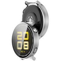 Etui ze szkłem do zegarka Bizon Case Watch Adamo do Huawei Watch GT 5 41 mm, satynowo srebrne