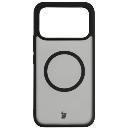 Etui z pierścieniem magnetycznym Bizon Case MatteO do Xiaomi POCO F8 Ultra, przydymione-czarne