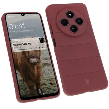 Pancerne etui Bizon Case Tur do Xiaomi Redmi 14C 4G / POCO C75, burgundowe