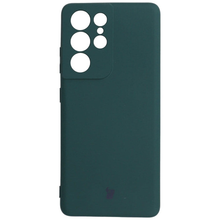 Etui Bizon Case Silicone do Galaxy S21 Ultra, ciemnozielone