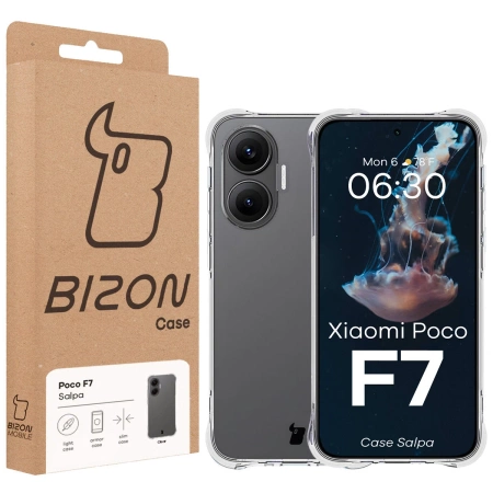 Elastyczne etui Bizon Case Salpa do Xiaomi POCO F7, przezroczyste