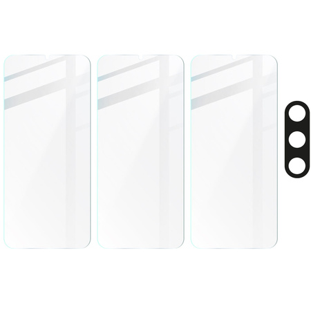 3x Szkło + szybka na aparat BIZON Clear 2 Pack do Galaxy A15 4G/5G