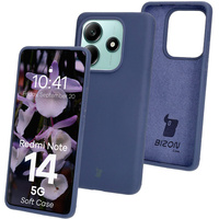 Silikonowe etui Bizon Soft Case do Xiaomi Redmi Note 14 5G, ciemnoniebieskie