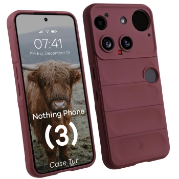 Pancerne etui Bizon Case Tur do Nothing Phone (3), burgundowe
