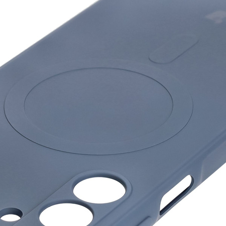 Silikonowe etui z pierścieniem magnetycznym Bizon Case Silicone Magnetic Sq do Galaxy A16 4G / 5G, szare