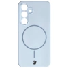 Silikonowe etui z pierścieniem magnetycznym Bizon Soft Case Magnetic do Galaxy S24, błękitne