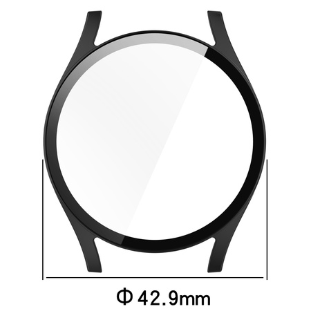 Etui ze szkłem do zegarka Bizon Case Watch Adamo do Galaxy Watch 7 40 mm, czarne