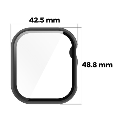 Etui ze szkłem do zegarka Bizon Case+Glass Watch do Apple Watch 11 / 10 (46mm), czarne