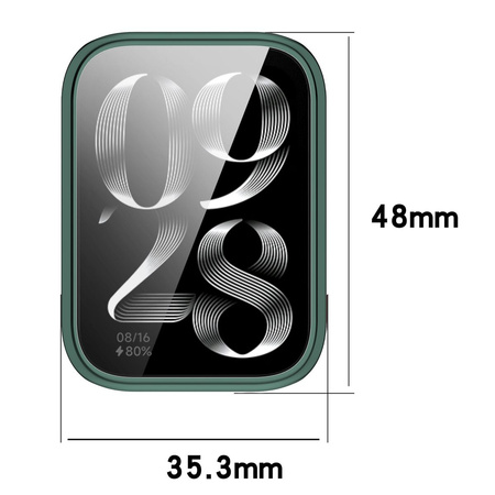 Etui z osłoną ekranu Bizon Case Watch Felipe do Xiaomi Mi Smart Band 9 Pro, zielone