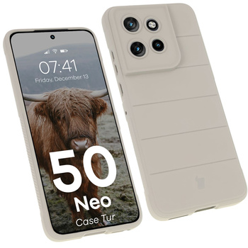 Pancerne etui Bizon Case Tur do Motorola Edge 50 Neo, jasnoszare