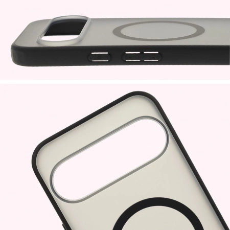 Etui z pierścieniem magnetycznym Bizon Case MatteO do Pixel 10 Pro XL, przydymione-czarne