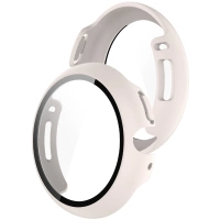 Etui ze szkłem do zegarka Bizon Case Watch Adamo do Google Pixel Watch 4 45 mm, matowe beżowe