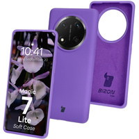 Silikonowe etui Bizon Soft Case do Honor Magic7 Lite, fioletowe
