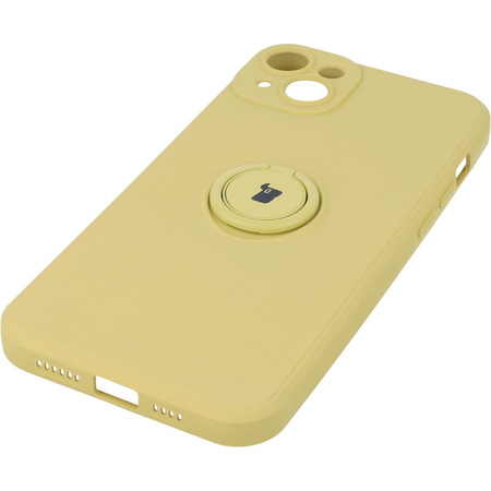 Etui Bizon Case Silicone Ring Sq do iPhone 14 Plus, żółte