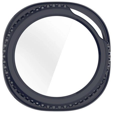 Etui ze szkłem do zegarka Bizon Case+Glass Watch do Samsung Galaxy Watch 8 Classic 46 mm, niebieskie