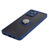 Etui z uchwytem na palec Bizon Case Hybrid Ring do Motorola Moto G72, przydymione z granatową ramką