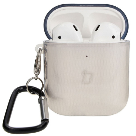 Etui Bizon Case Headphone Clear do Airpods 1/2, przezroczysto-czarne