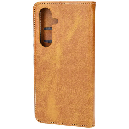 Etui z klapką Bizon Case Pocket do Galaxy S24 FE, brązowe