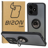 Etui z uchwytem na palec Bizon Case Hybrid Ring do Realme C53 / C51, przydymione z czarną ramką