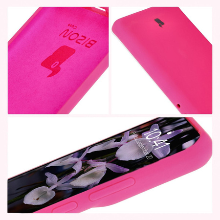 Silikonowe etui Bizon Soft Case do Motorola Edge 50 Pro, neonowo-różowe