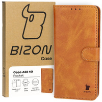 Etui z klapką Bizon Case Pocket do Oppo A58 4G, brązowe