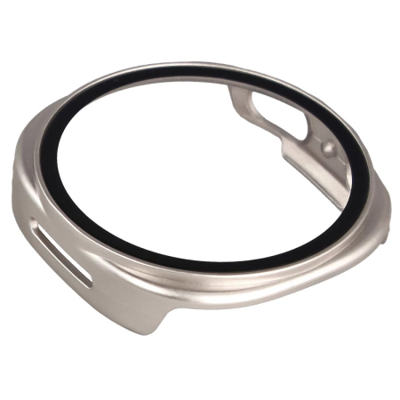 Etui ze szkłem do zegarka Bizon Case+Glass Watch do Samsung Galaxy Watch 8 40 mm, szampańskie