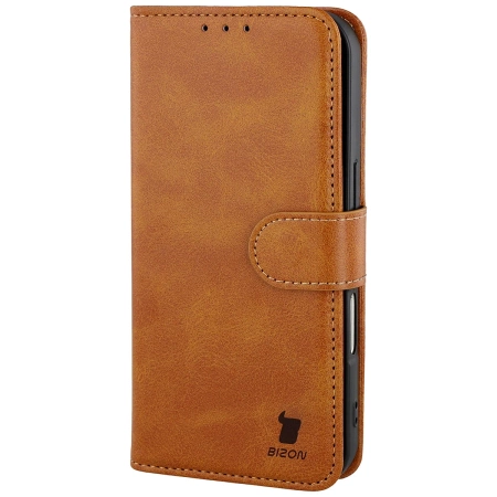 Etui z klapką Bizon Case Pocket do iPhone 17 Pro, brązowe