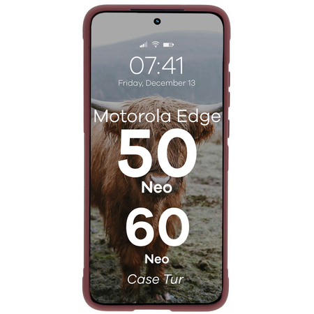Pancerne etui Bizon Case Tur do Motorola Edge 50 Neo/60 Neo, burgundowe