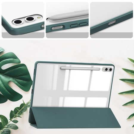 Etui Bizon Case Tab Clear Matt do Galaxy Tab S10 Plus / S9 Plus, ciemnozielone