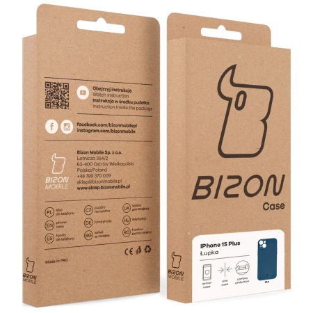 Etui Bizon Case Łupka do iPhone 15 Plus, niebieskie