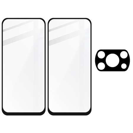 2x Szkło + szybka na aparat Bizon Edge Pack do Xiaomi Poco X3 / NFC / PRO